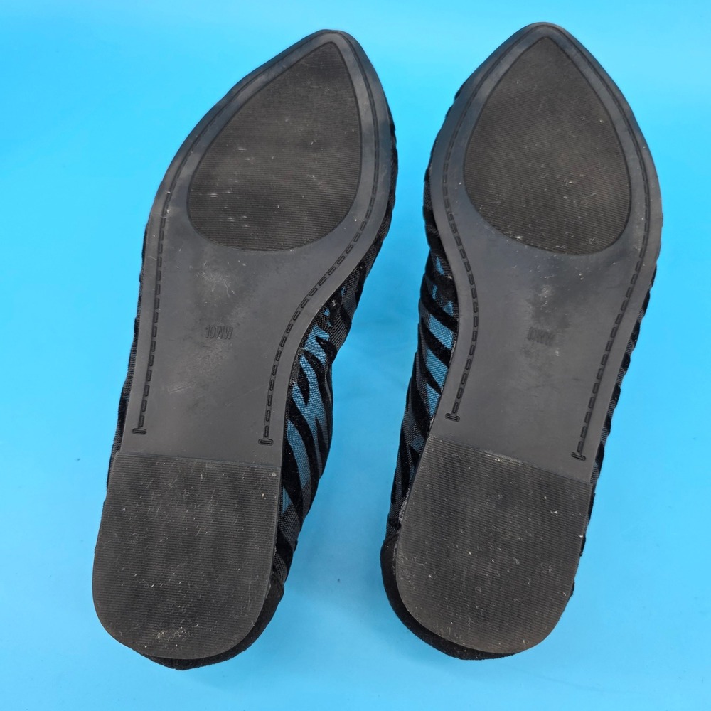 Torrid Black Zebra Mesh Flocked Pointed Toe Ballet Flats 10WW 43237154 - Picture 5 of 13